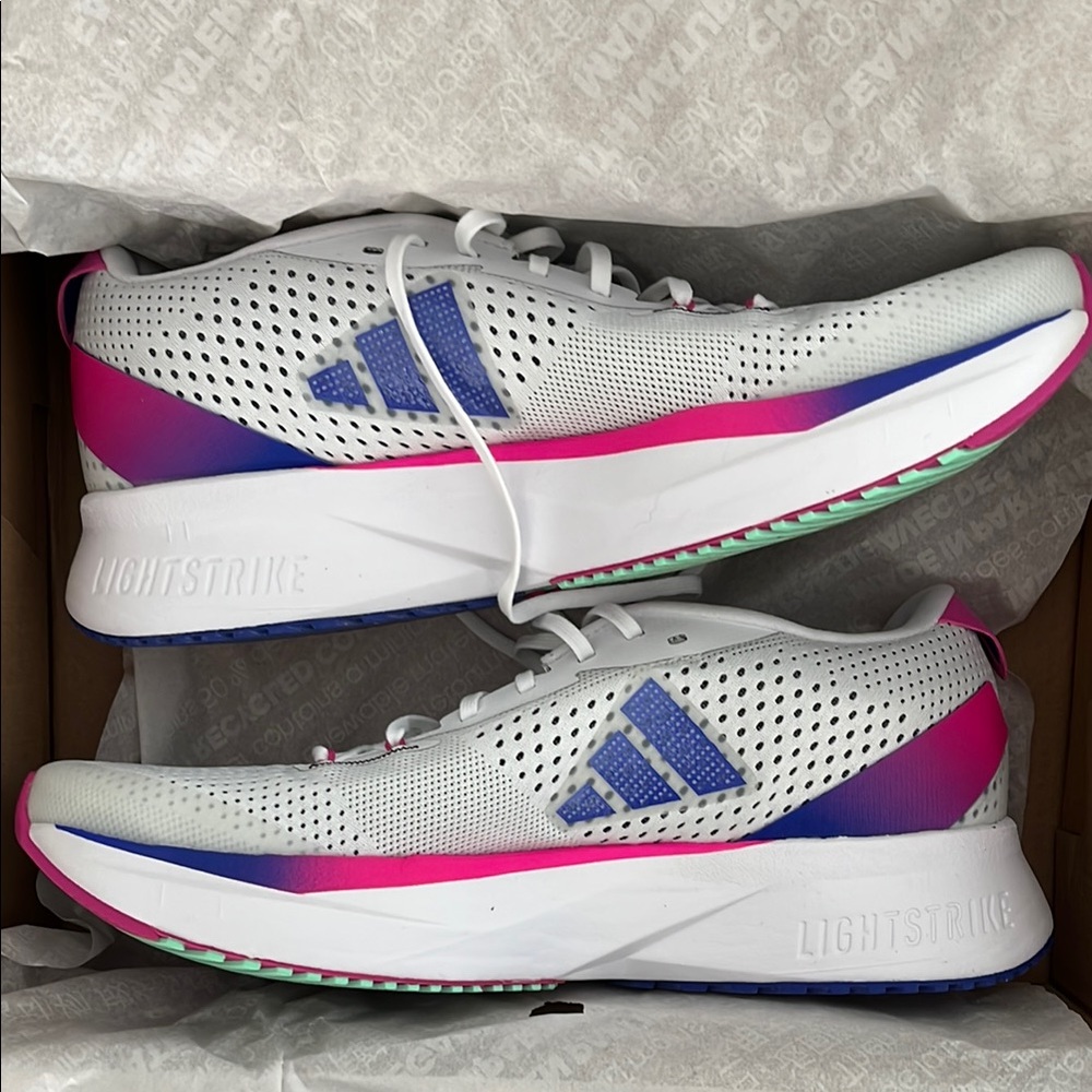 adidas White and Pink Athletic Shoes